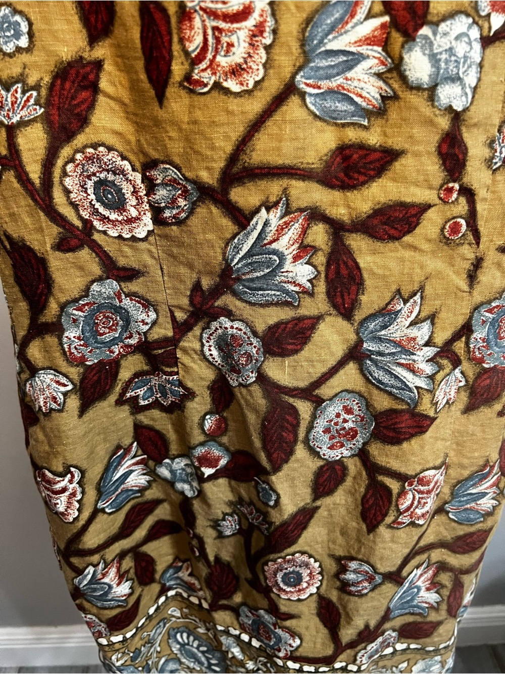 vintage neiman marcus exclusive Linen Brown Floral Sleeveless Dress Medium - Picture 3 of 12